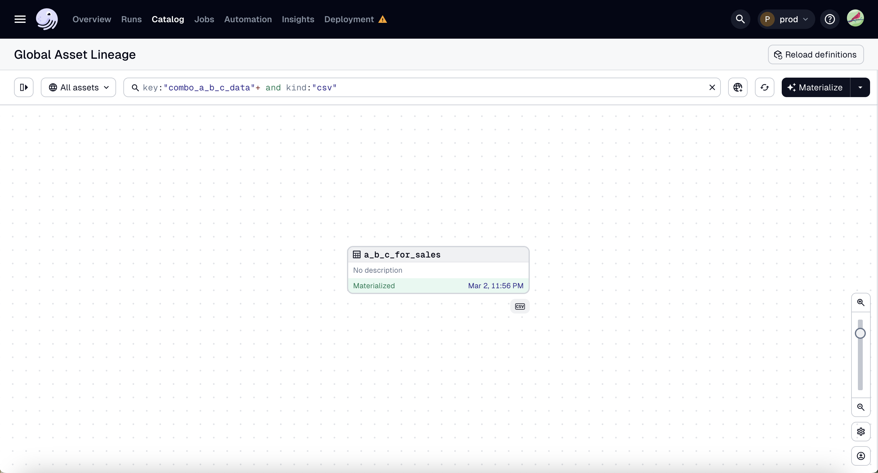 Select downstream assets with a filter